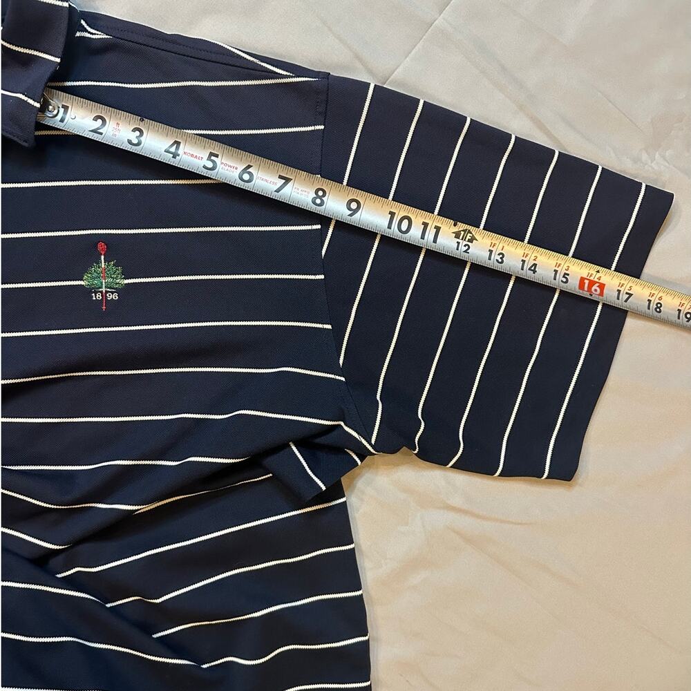 Vintage Peter Millar Navy/White Striped, Short Sleeve, Golf Polo- XL - Picture 9 of 9
